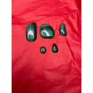 Malachite cabachon designer cuts 5 pcs. High quality gemstones  PackFM4